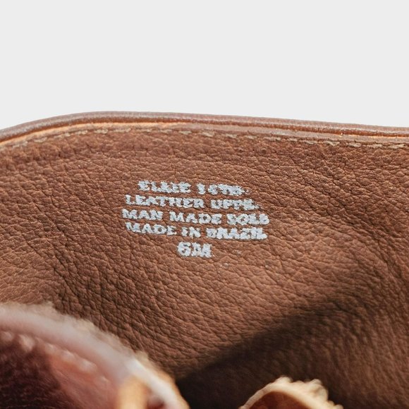 Matisse Ellie Heeled Ankle Booties 6 Brown Leather Side Zip Folded Slouch Front - Picture 2 of 13